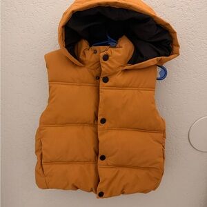 Zara Mustard Quilted Hooded Puffer Vest